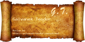 Galvanek Teodor névjegykártya