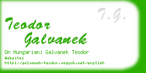 teodor galvanek business card